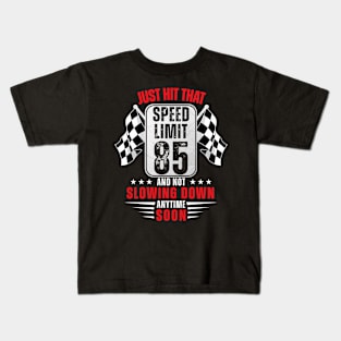 85th Birthday Speed Limit Sign 85 Years Old Racing Kids T-Shirt